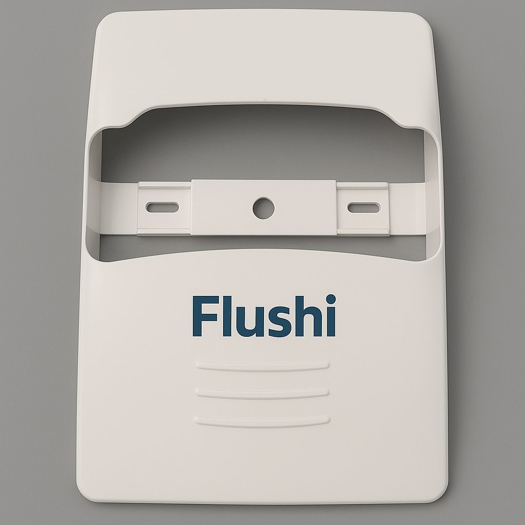 Flushi™ Wall-Mount Dispenser – Plastic 4-Fold (Compact)