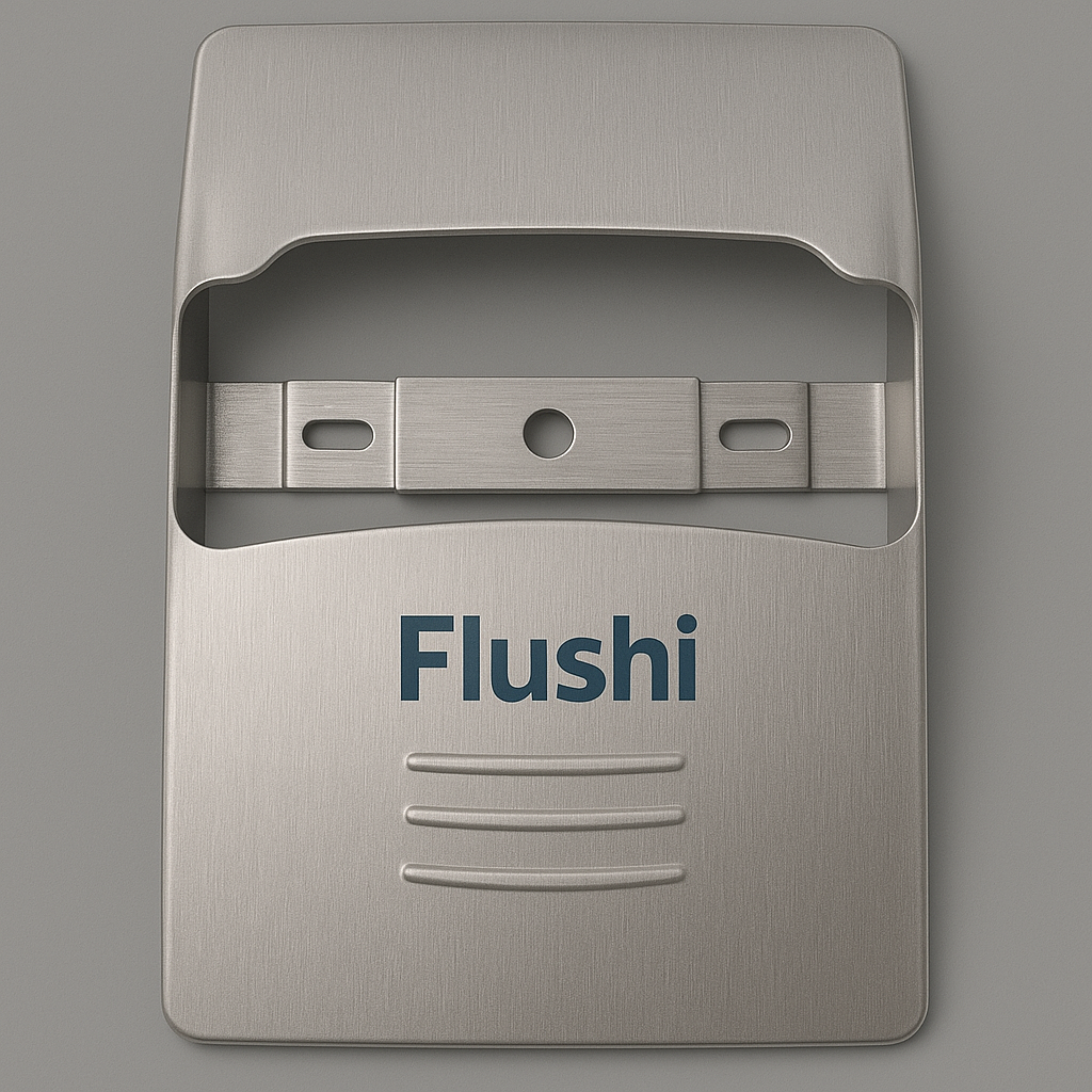 Flushi™ Wall-Mount Dispenser – Stainless Steel 4-Fold (Compact)