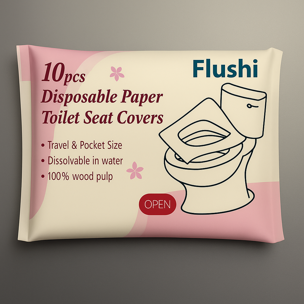 Flushi™ 10-Pack Biodegradable Flushable Toilet Seat Covers