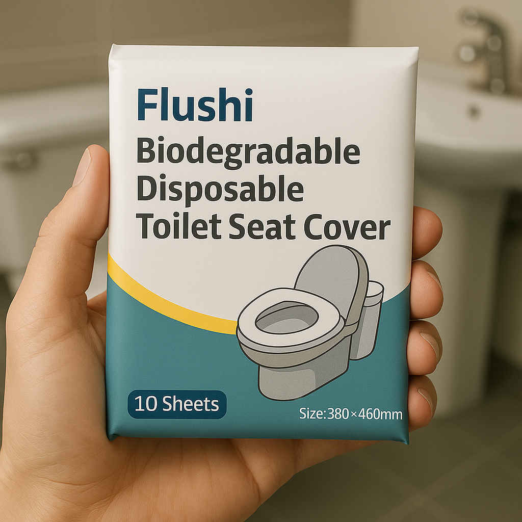 Flushi™ 10-Pack Biodegradable Flushable Toilet Seat Covers