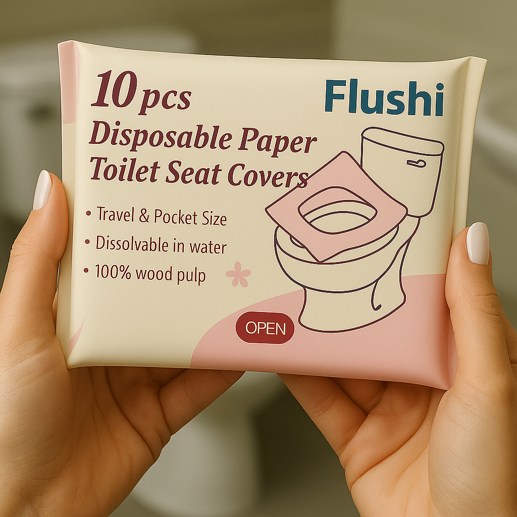 Flushi™ 10-Pack Biodegradable Flushable Toilet Seat Covers